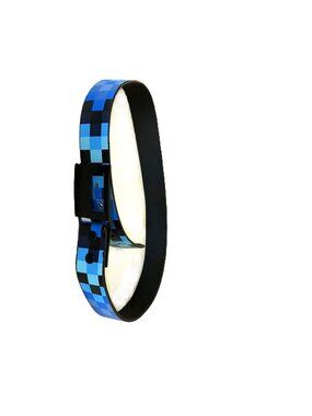 🎮 Matix "Progress Army" Pixel Checkered Belt — Blue/Black | Faux Leather | ~M/L